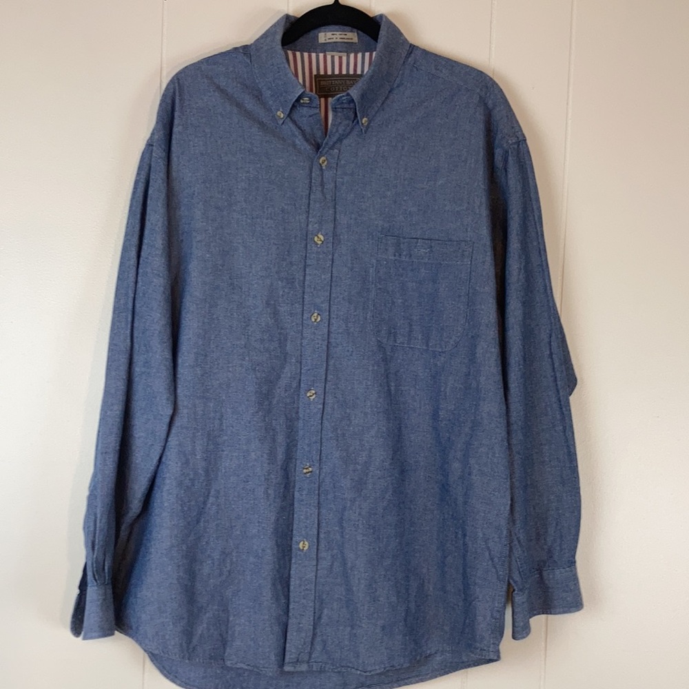 Men’s Brittany Bay Cotton Button-up Shirt. Size 15.5-32/33 - Picture 2 of 6